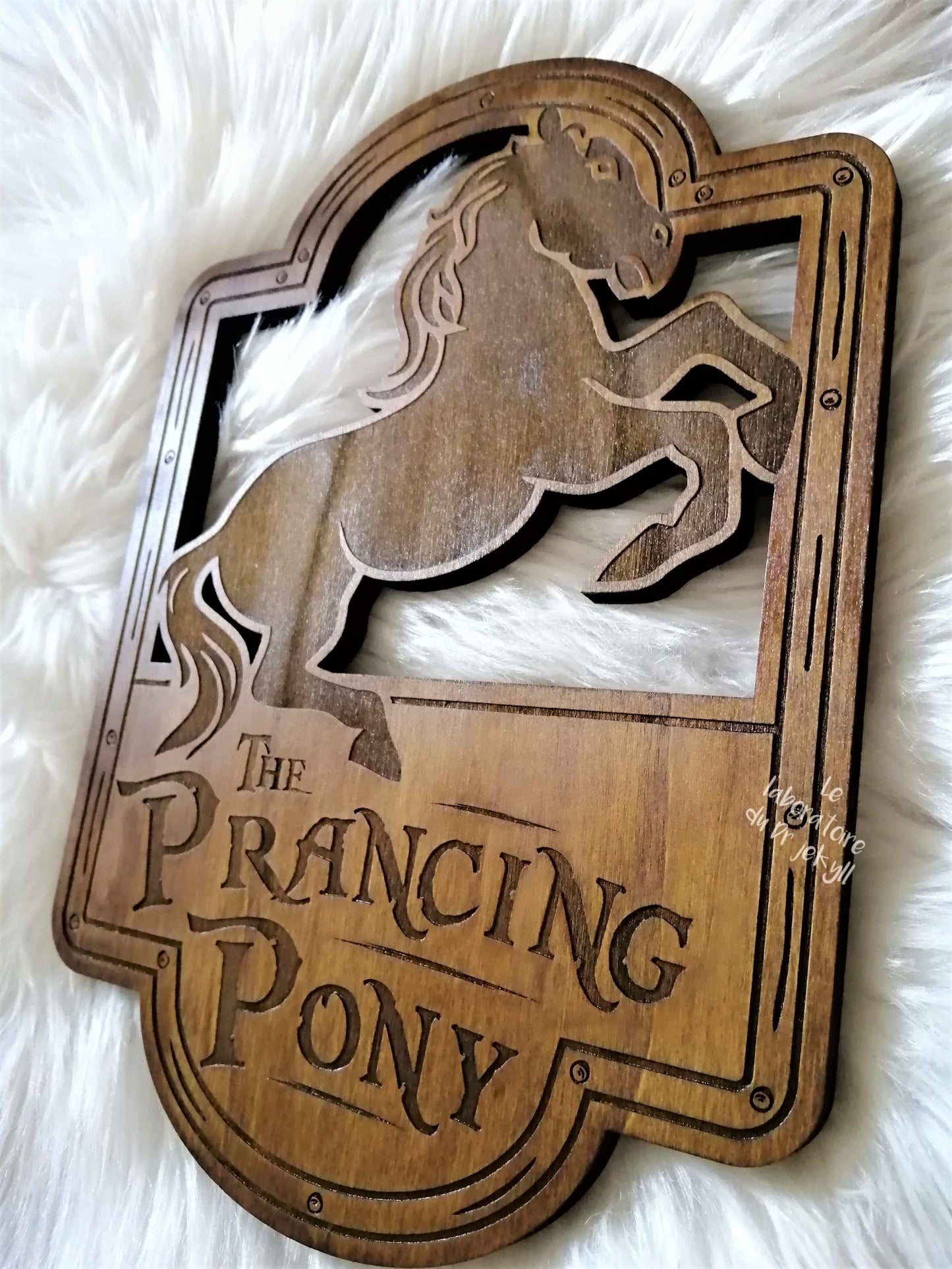 horse wall art wood natural