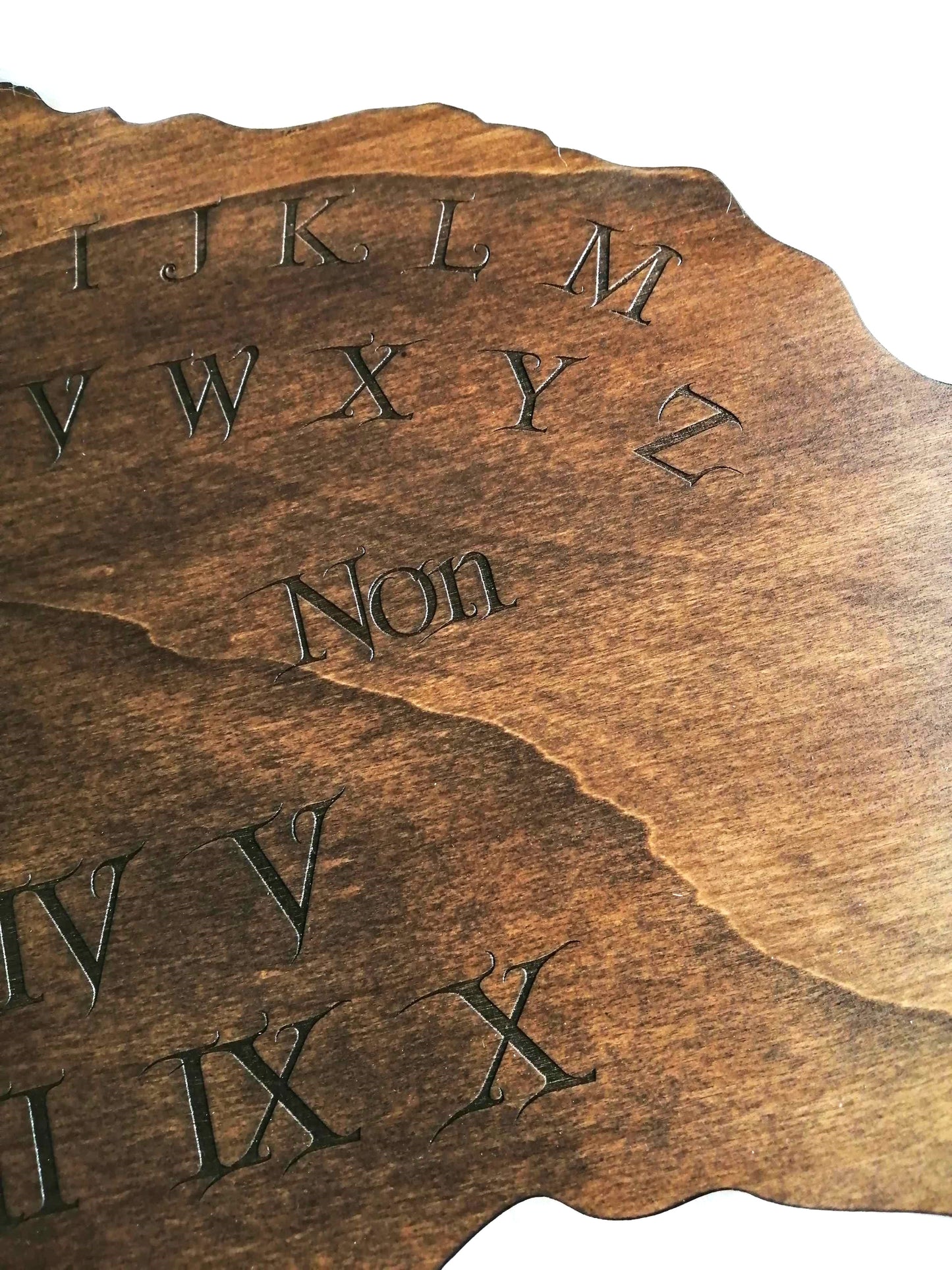 Planche Ouija Artisanale Bois – Ouija Board Grand Format – Spirit Board Gravé – Décoration Ésotérique & Objet Spirituel