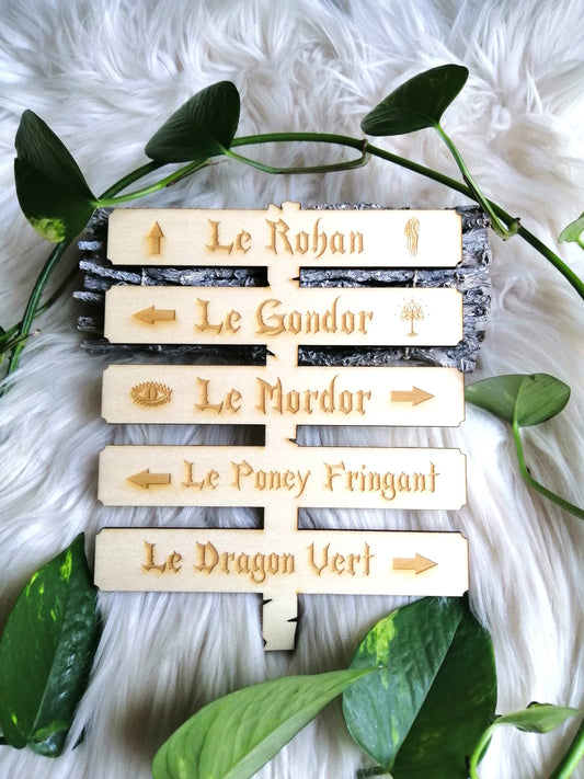 Le seigneur des anneaux, panneau de direction