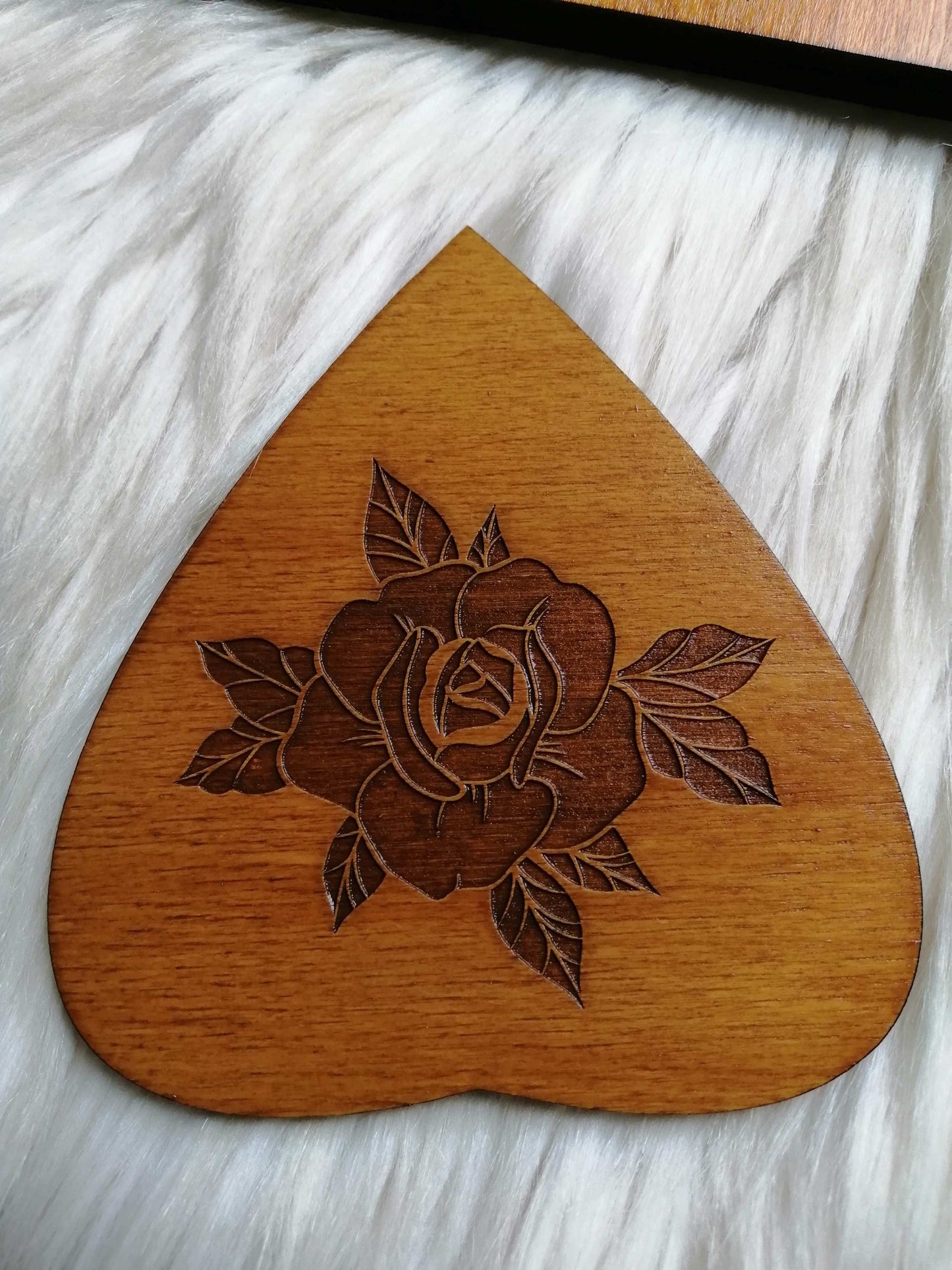 Planche Ouija Artisanale Bois – Ouija Board “Santa Muerte” Grand Format – Spirit Board Gravé – Décoration Ésotérique & Autel Mystique