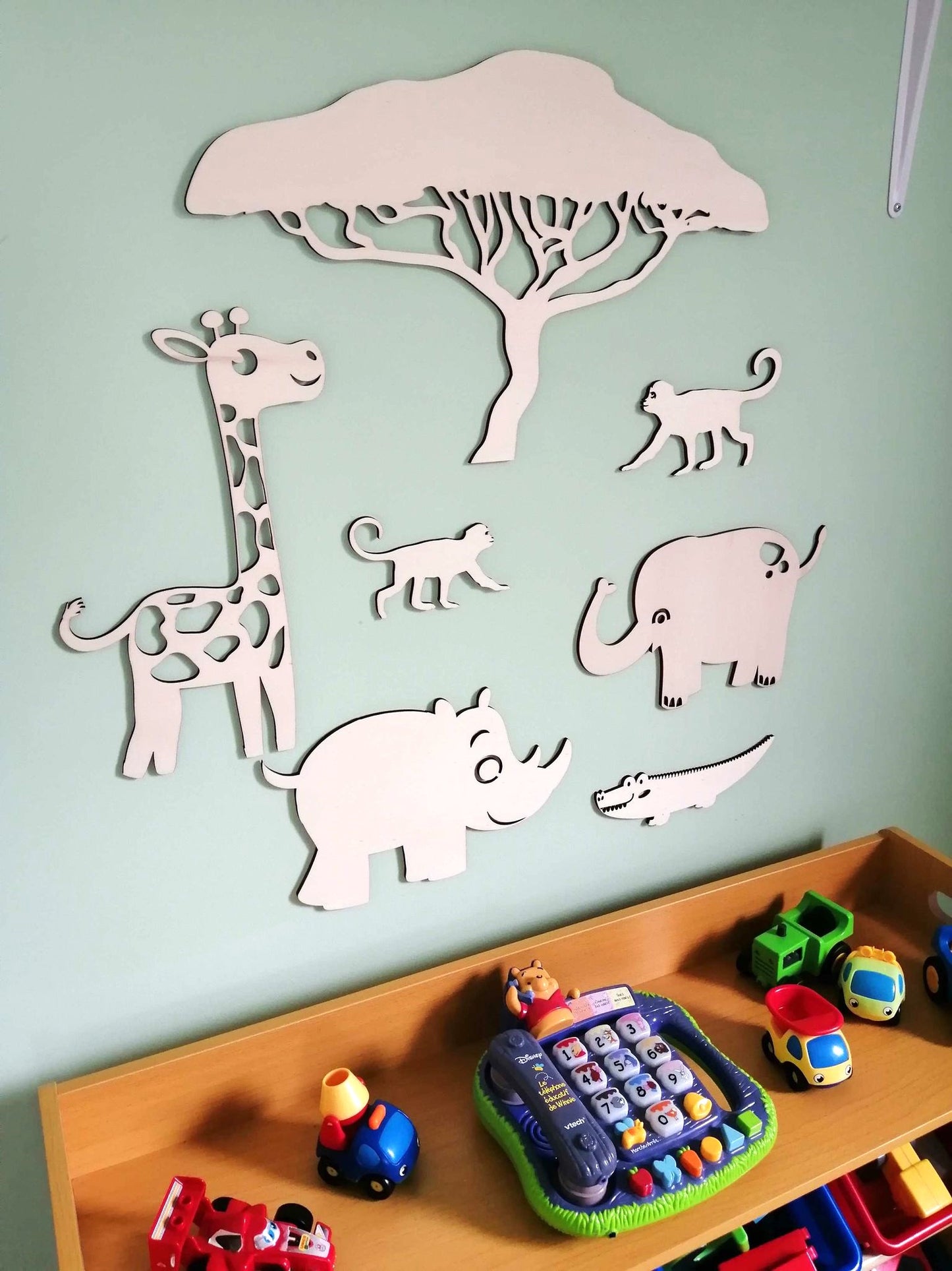 "La Savane Enchantée" pour chambre d'enfant.