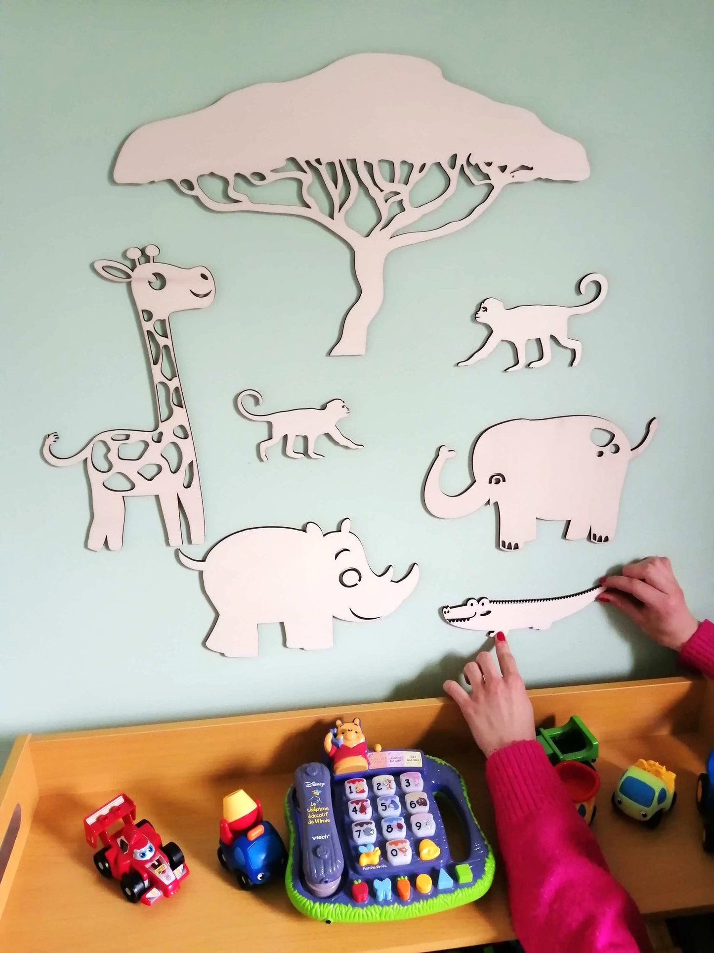 "La Savane Enchantée" pour chambre d'enfant.