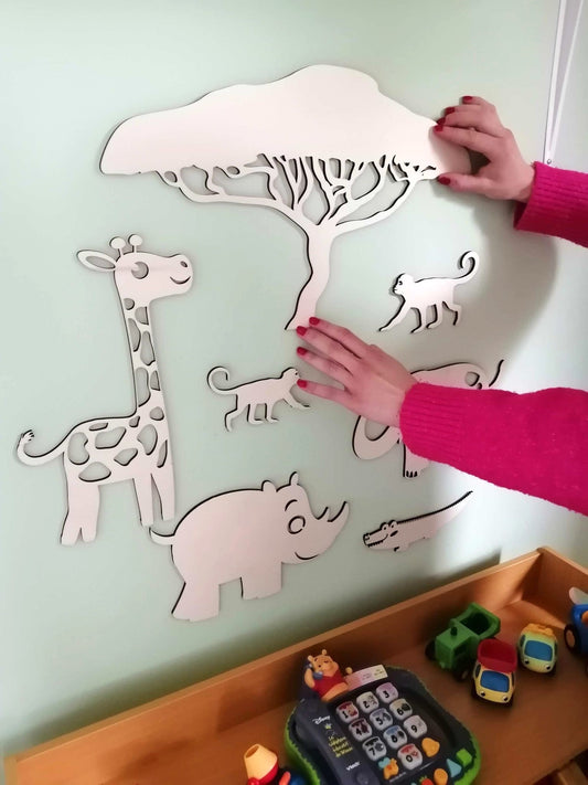 "La Savane Enchantée" pour chambre d'enfant.