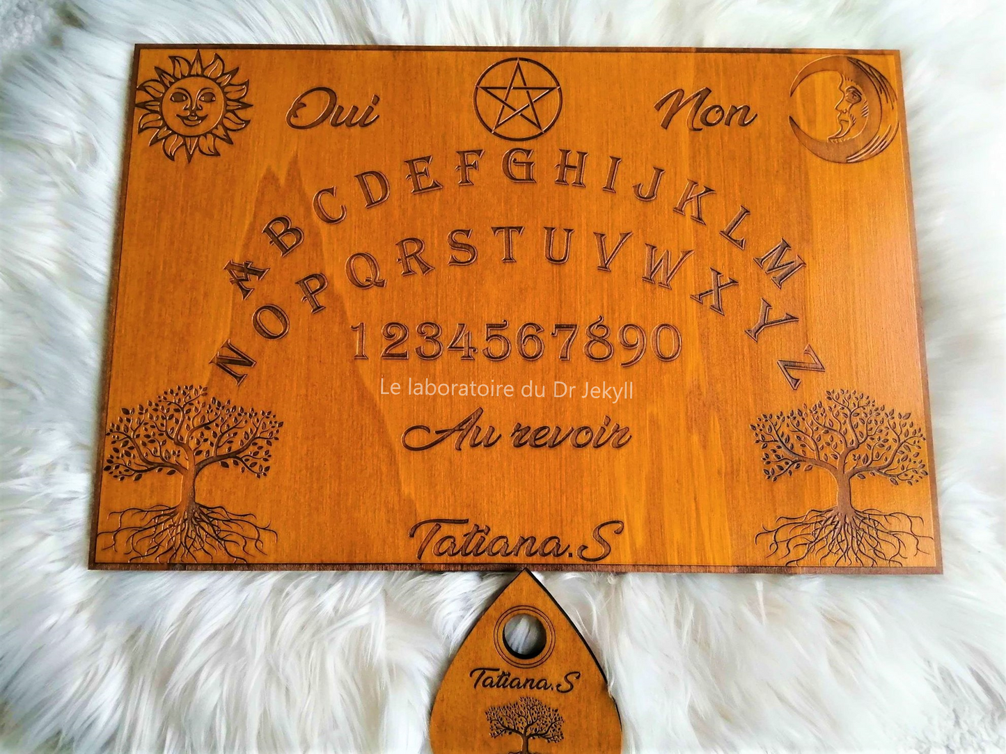 Custom Ouija Board Wood – Planche Ouija Personnalisée Spirit Board Artisanale