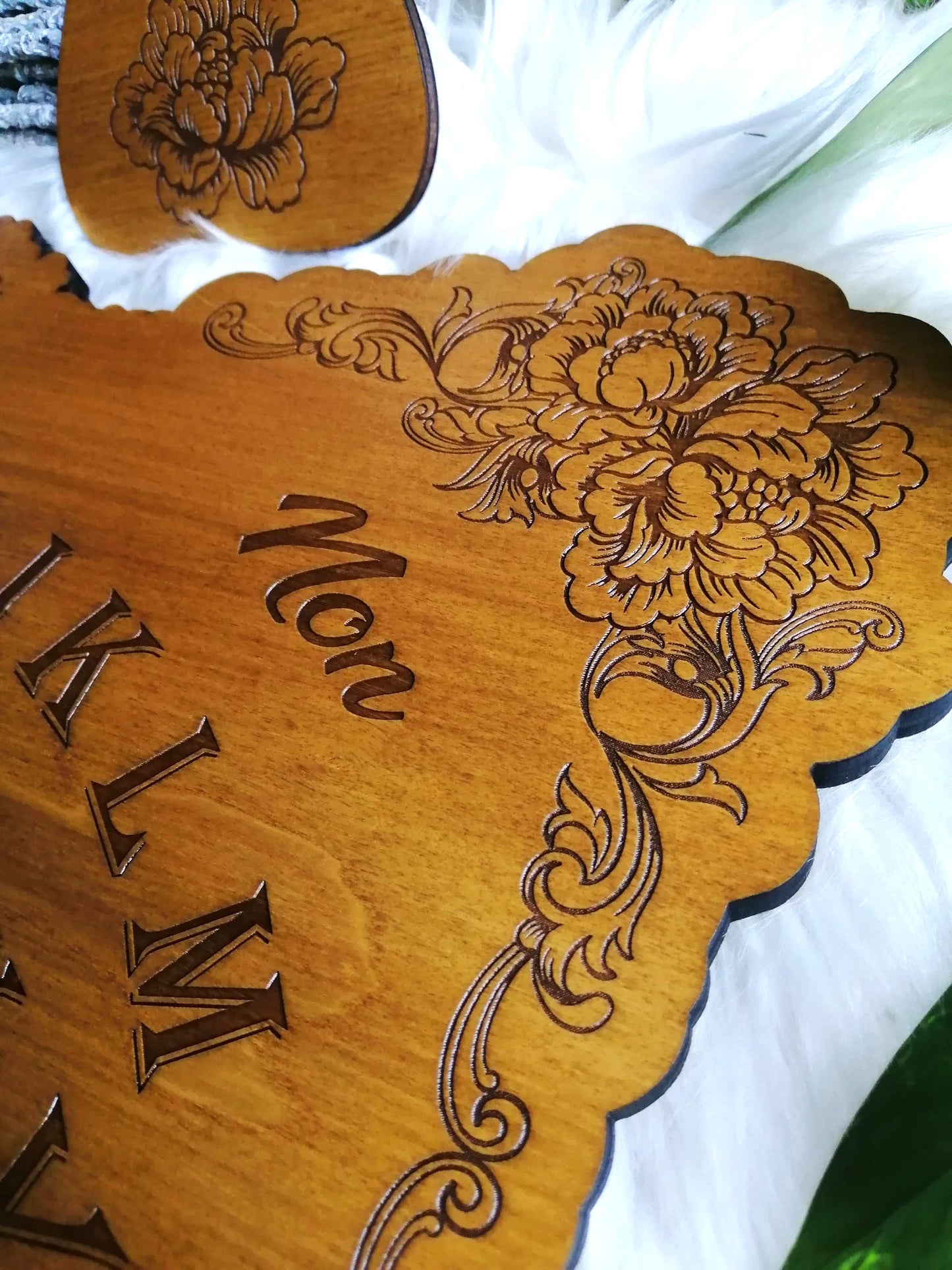 Planche Ouija Artisanale Bois – Ouija Board “Florale” Grand Format – Spirit Board Gravé – Décoration Ésotérique Élégante
