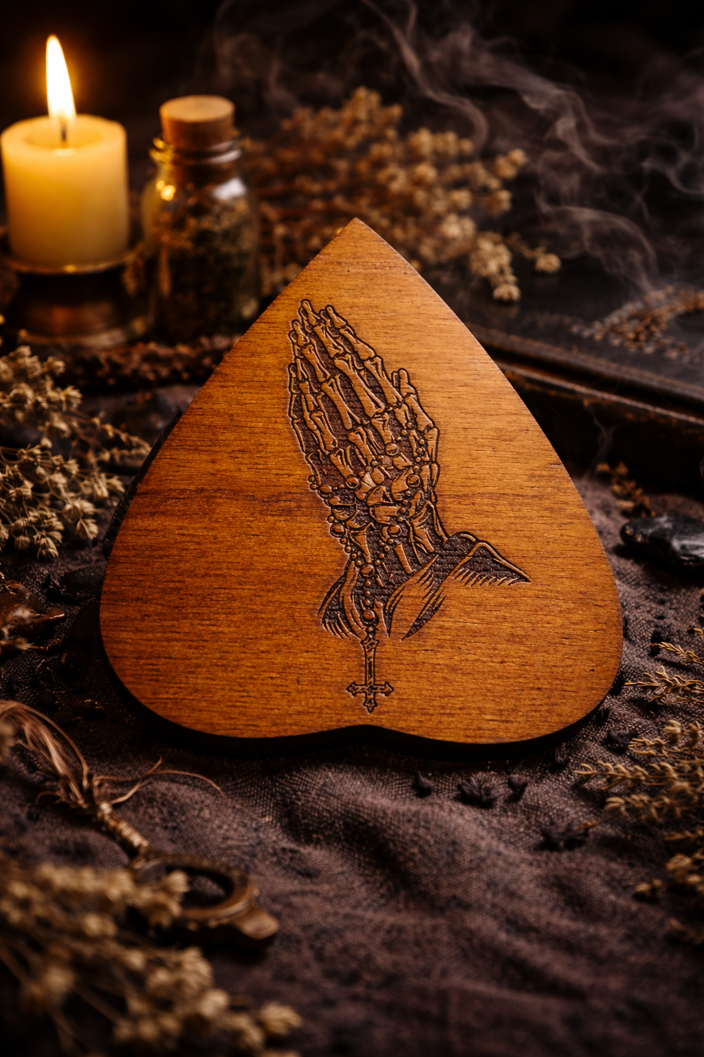 Goutte Ouija Bois – Planchette Spirit Board – Accessoire Ouija Gravé – Planchette de Spiritisme Artisanale