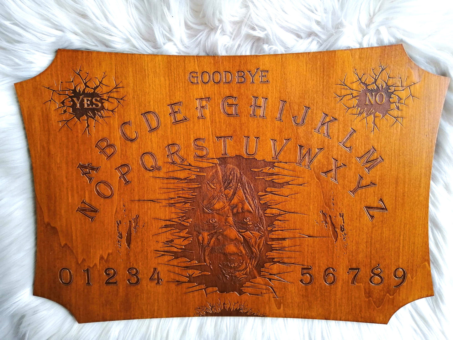 Handmade ouija board wooden engraved spirit board