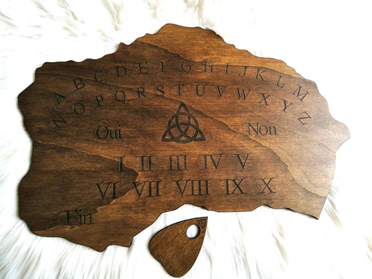 Ouija board artisanale bois gravé
