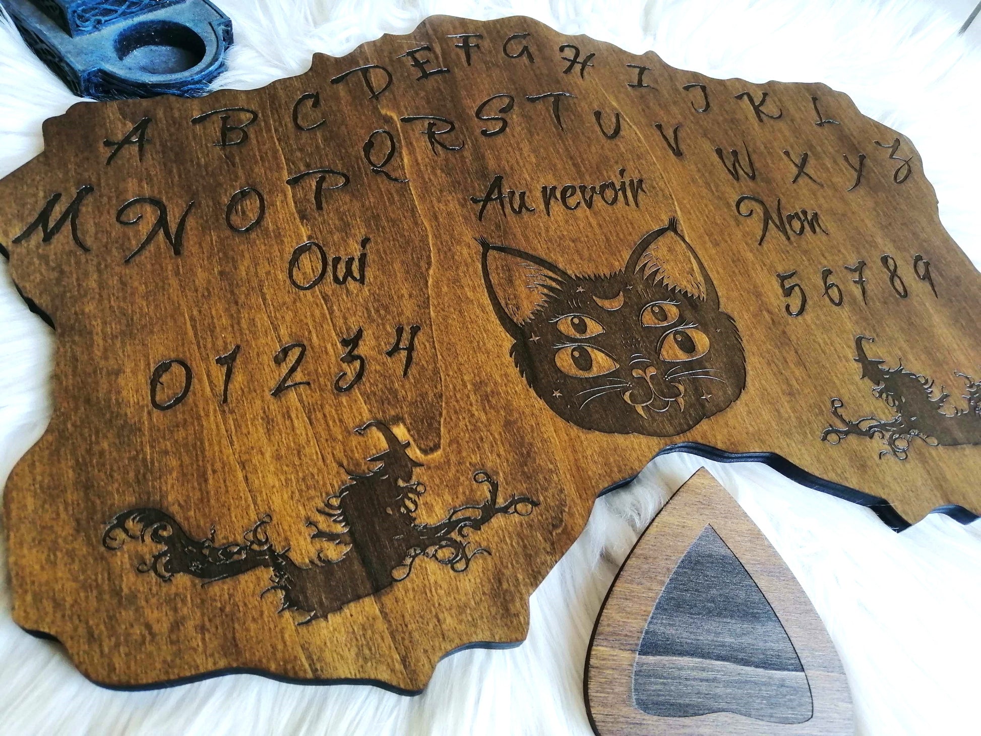 Ouija board spooky bois gravé artisanale