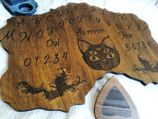 Ouija board spooky bois gravé artisanale