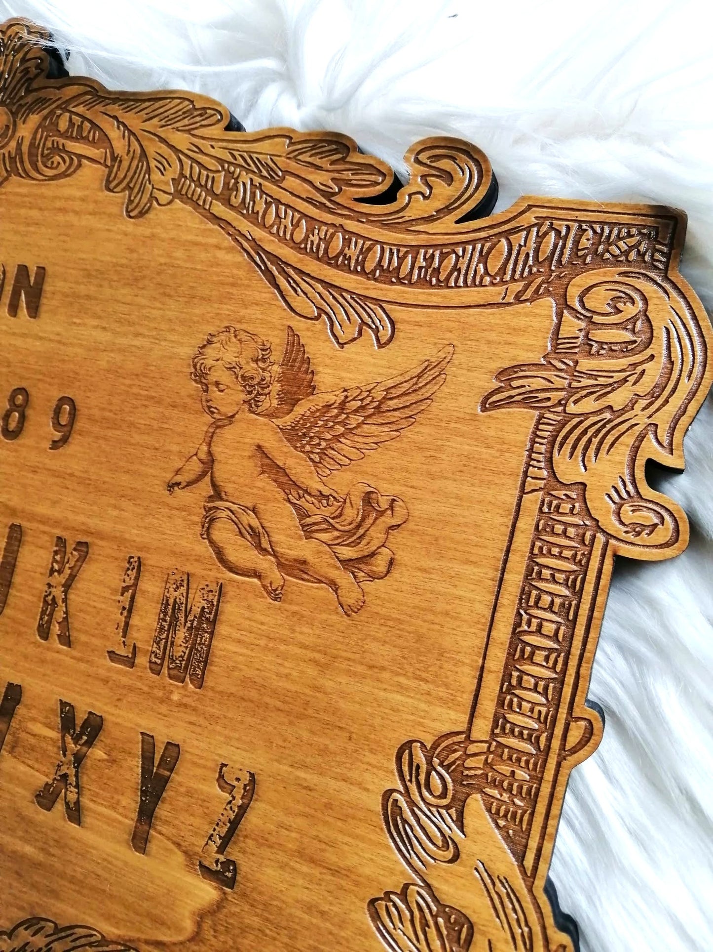 ouija board wood artisanale bois gravé