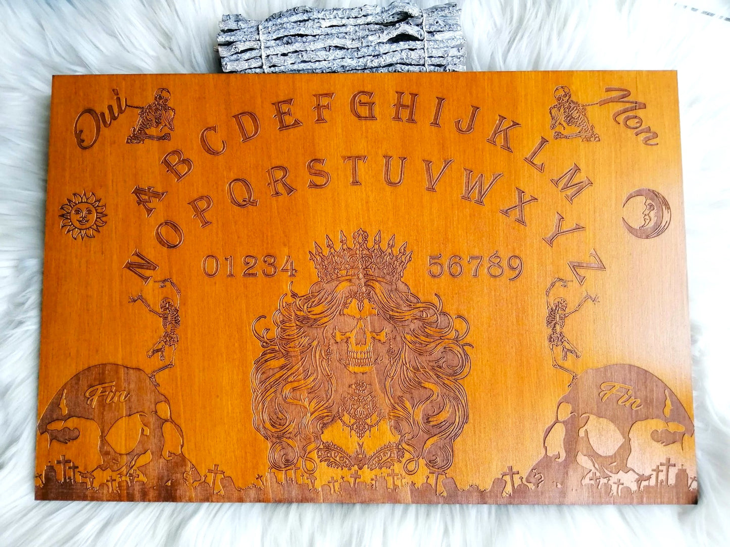 Ouija board wood handmade mystique