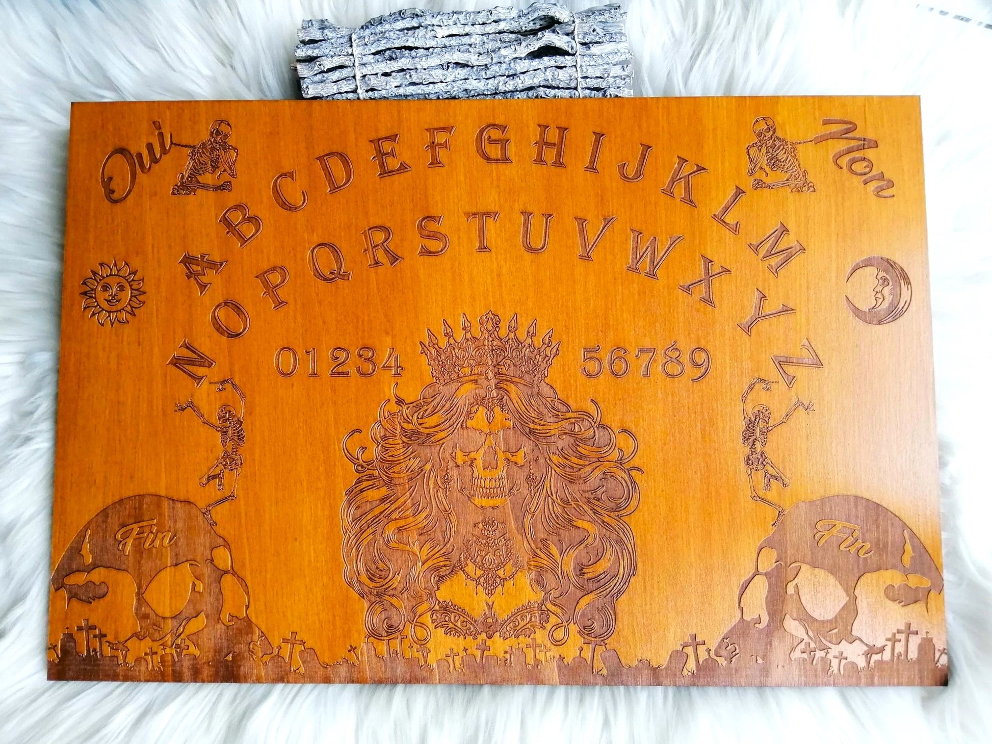 Ouija board wood handmade mystique