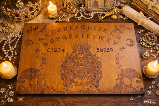 Planche ouija bois gravé artisanale