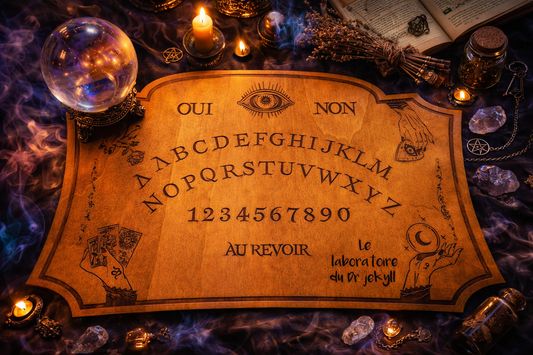 Ouija board mystique bois gravé artisanale