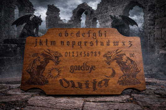 Planche ouija gargouille bois gravé artisanale