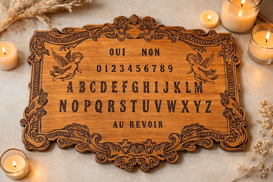 Ouija Board Wood Artisanale – Planche Ouija Spirit Board de Divination en Bois