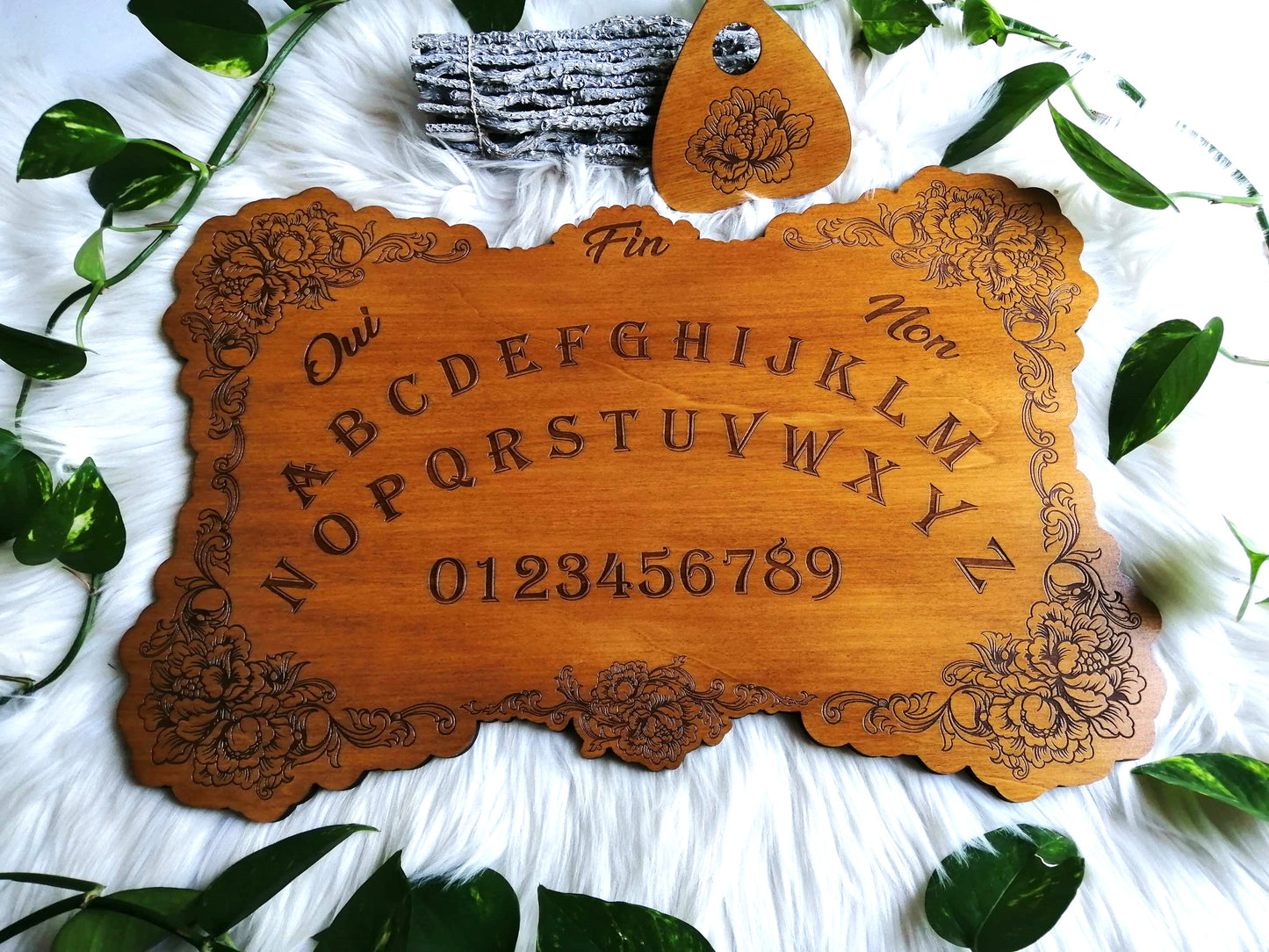 Planche ouija floral décoration ésotérique