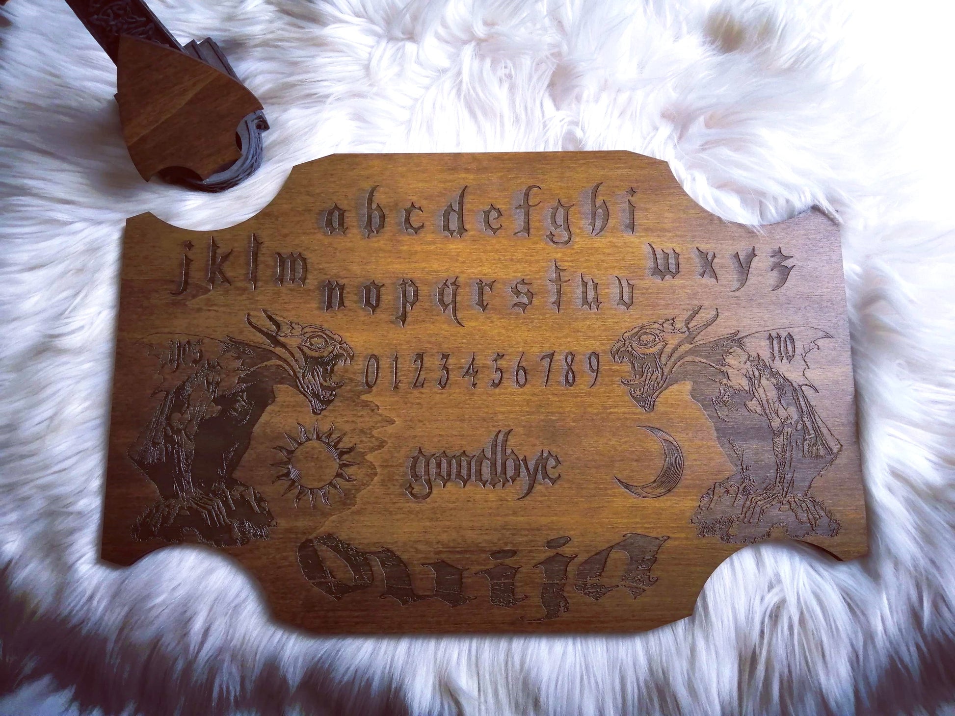 Ouija board gargoyle gothic decor wood