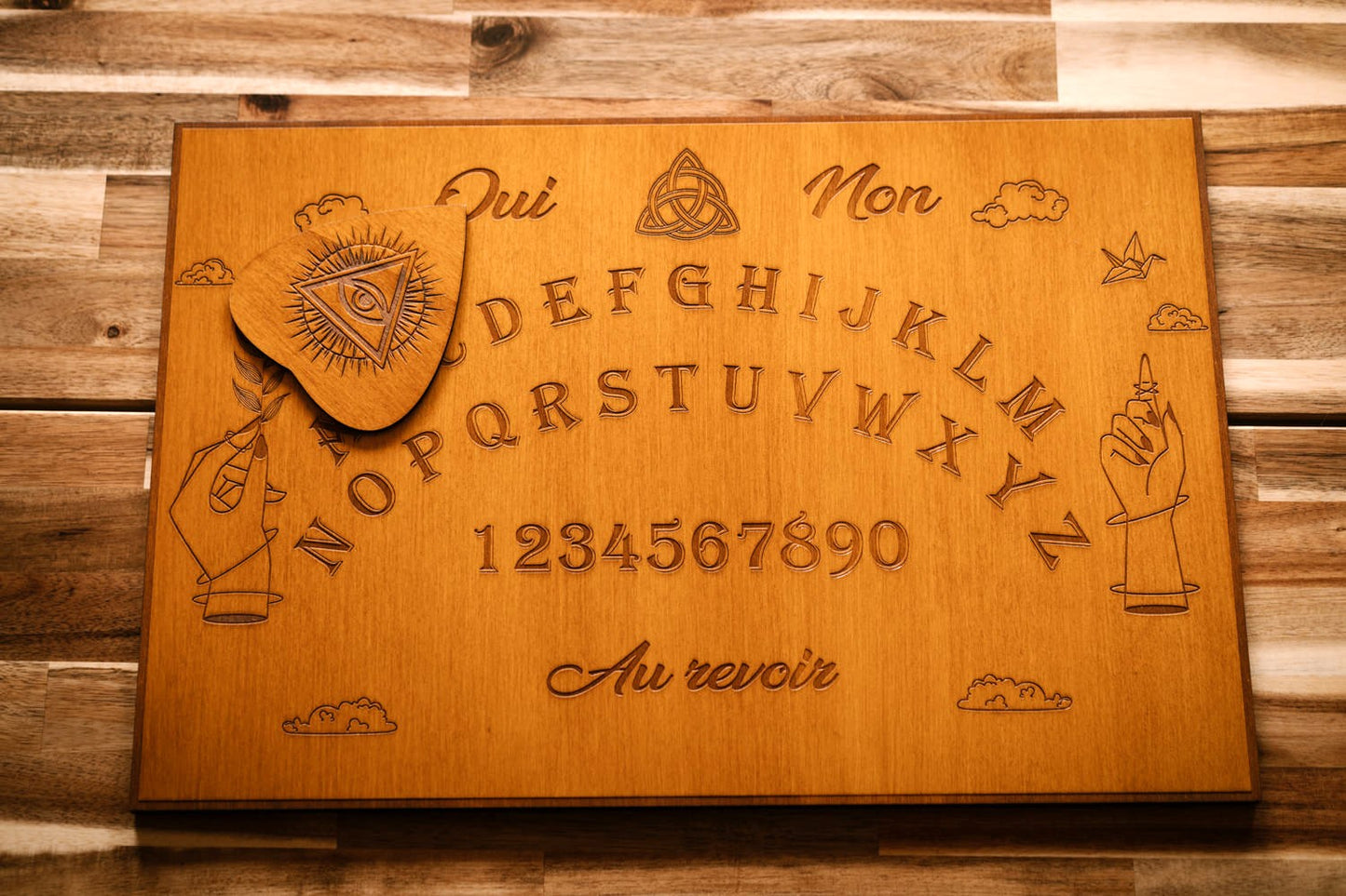 Custom Ouija Board Wood – Planche Ouija Personnalisée Spirit Board Artisanale