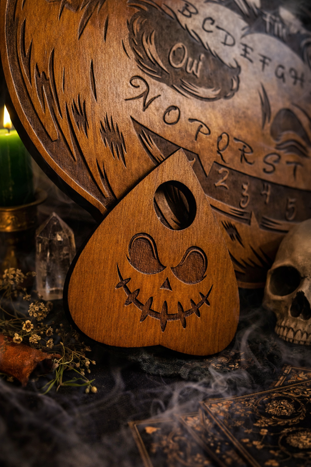 Goutte Ouija Bois – Planchette Spirit Board – Accessoire Ouija Gravé – Planchette de Spiritisme Artisanale