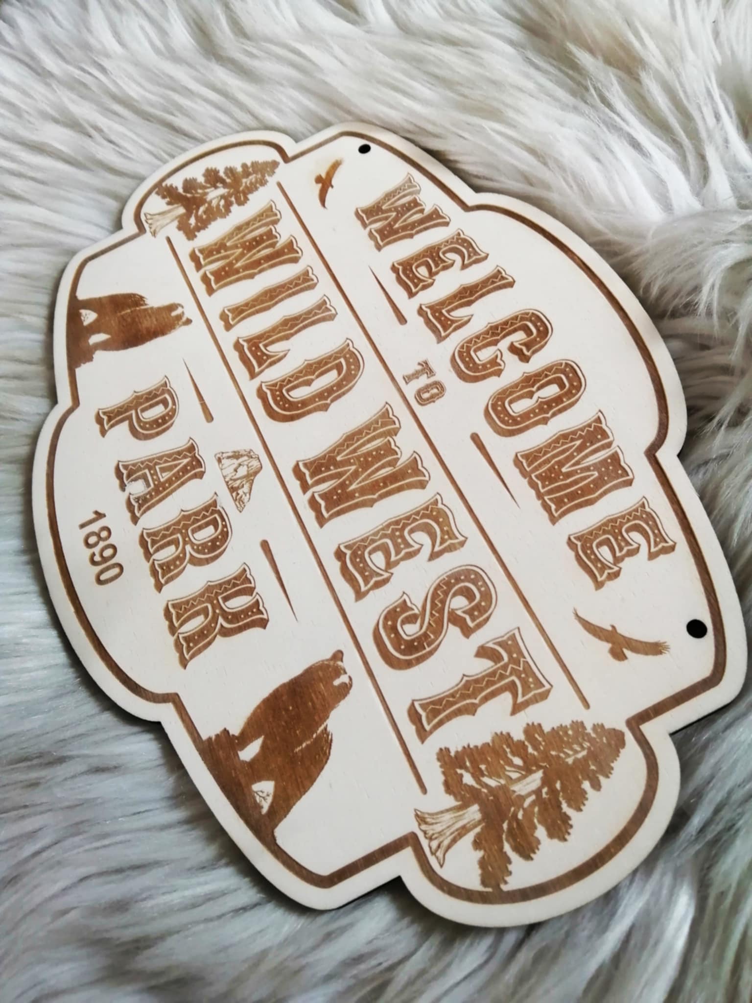 Plaque artisanale bois déco western rustique
