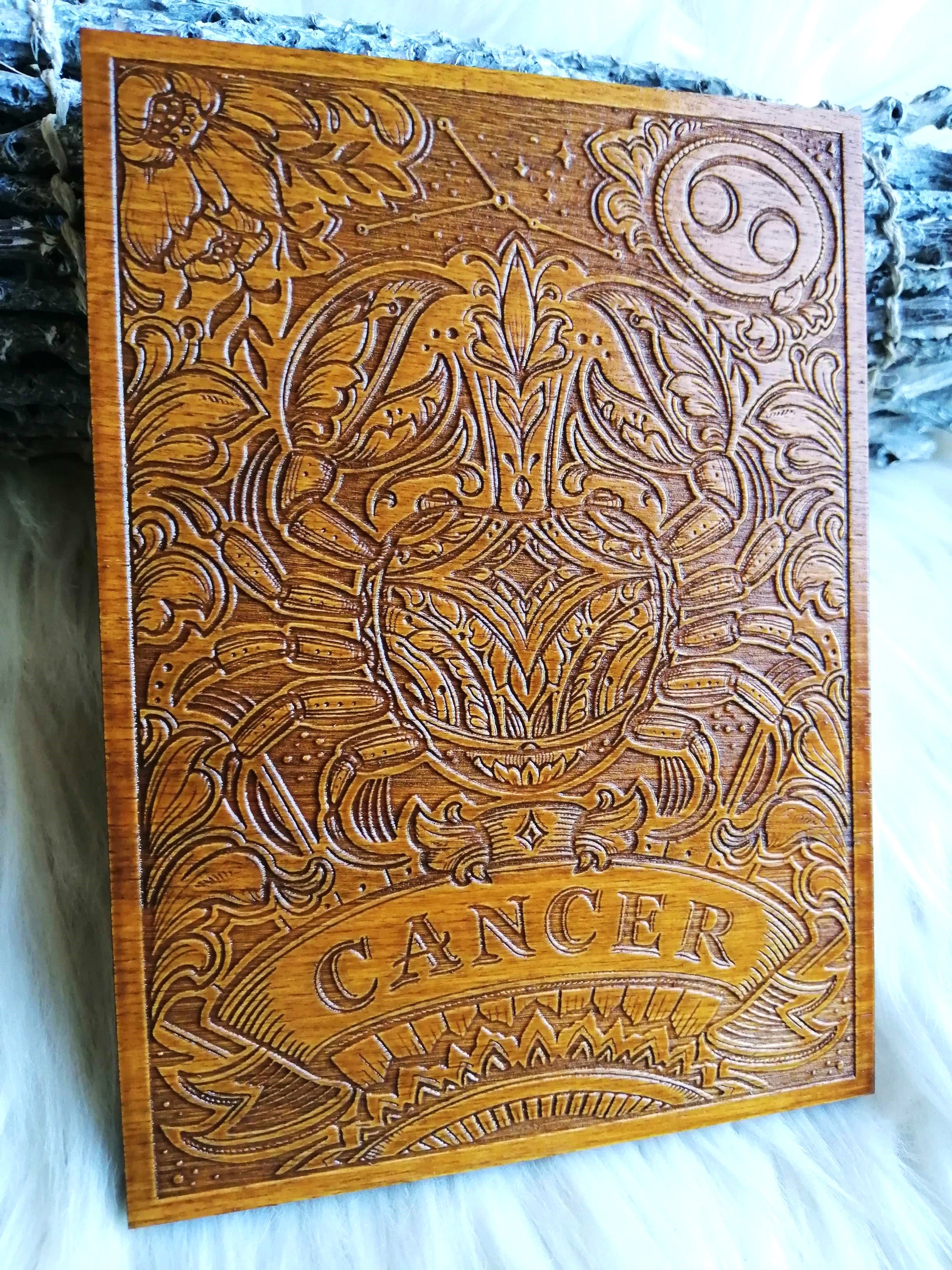 Zodiac wood decoration spiritual