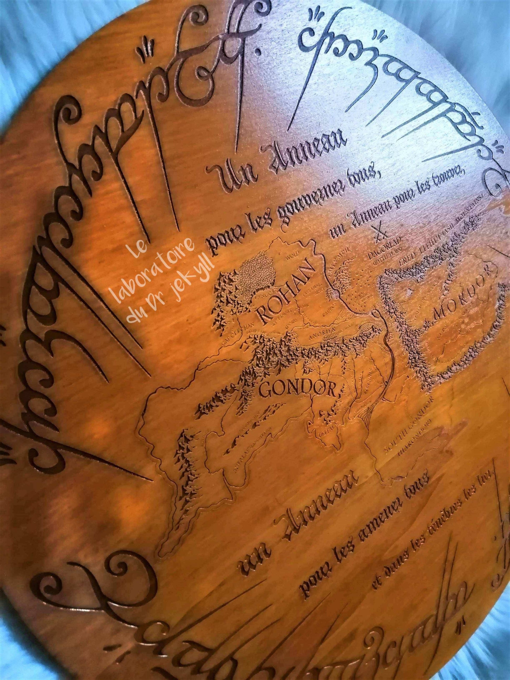 Fantasy map wood wall art handmade