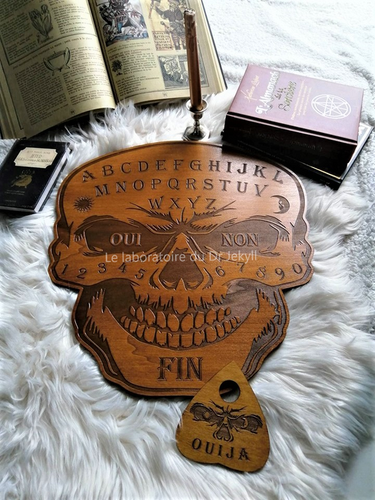 Ouija board skull bois gravé artisanale