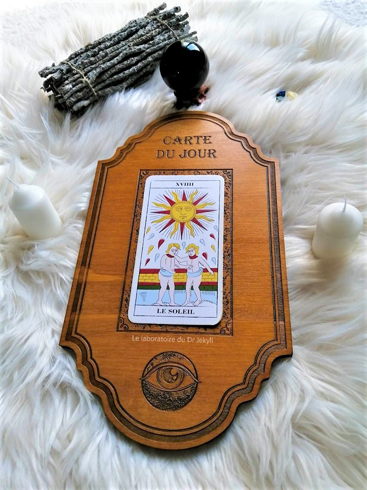 Planche cartomancie bois gravé support tarot
