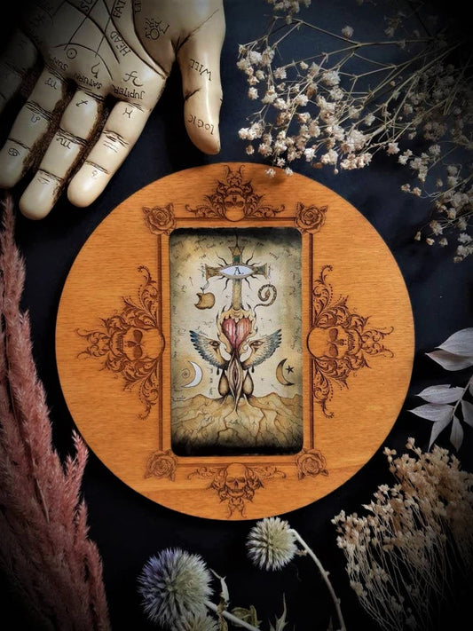 Planche cartomancie dark bois gravé