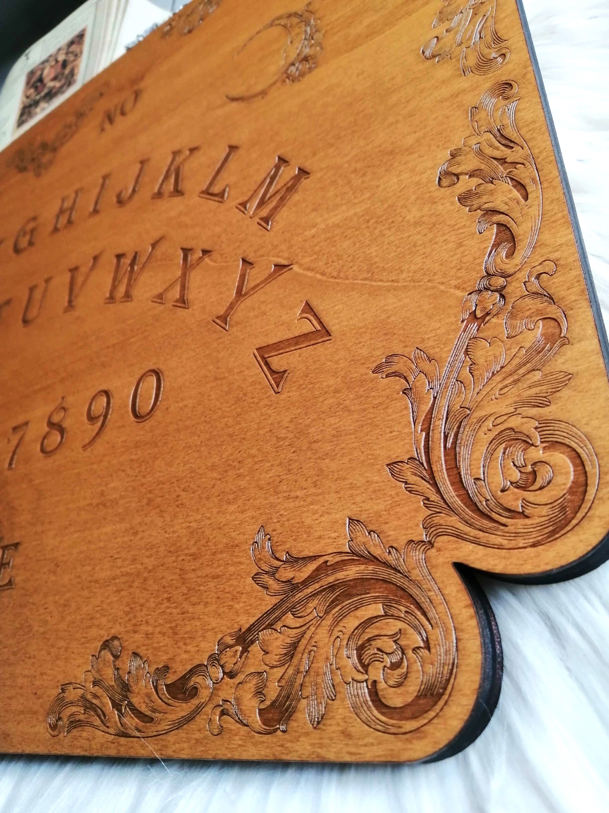 Planche Ouija La Baroque en bois avec goutte incluse – Ensemble complet pour pratiques spirituelles