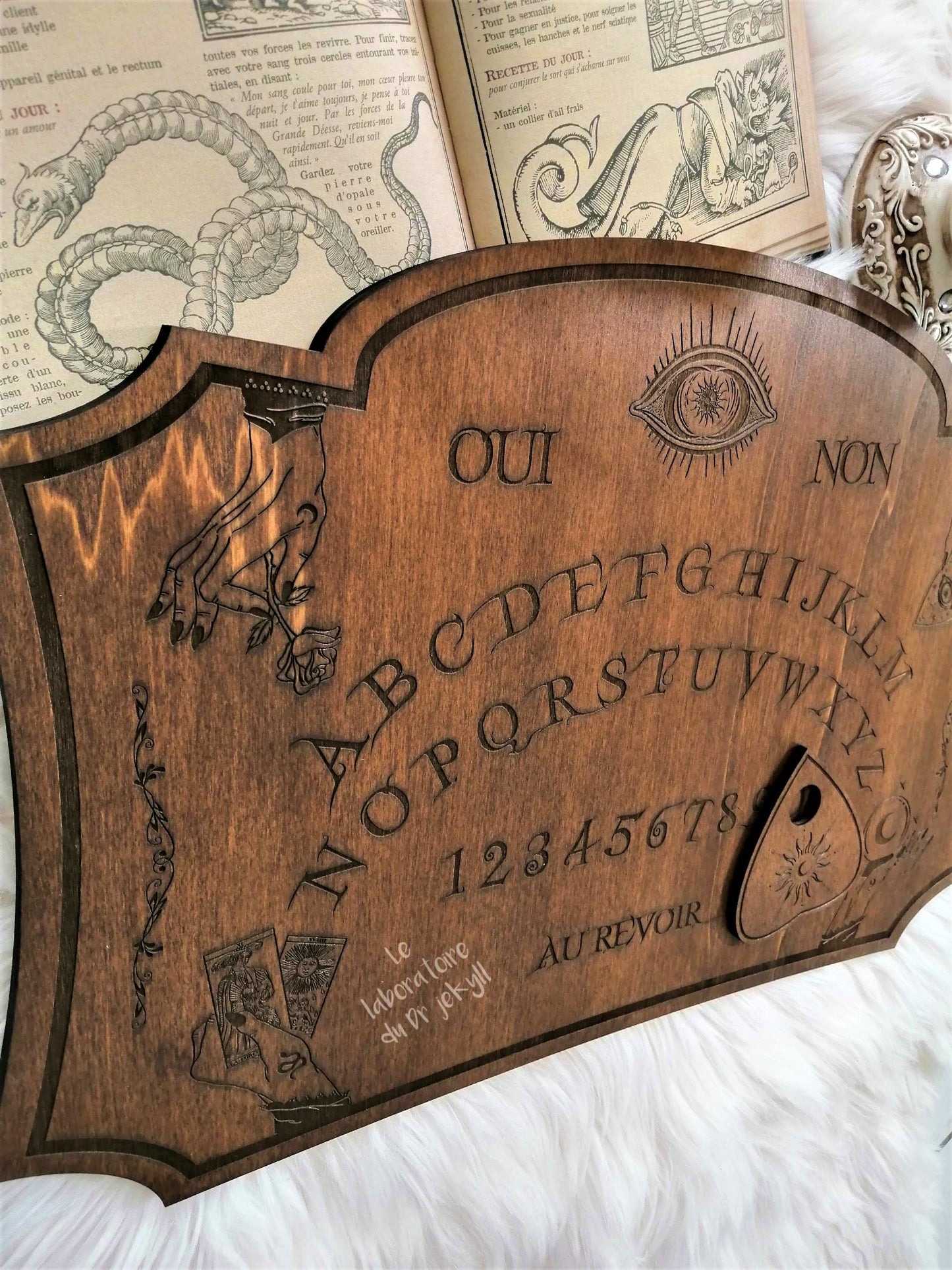 Handmade ouija board mystical spirit board