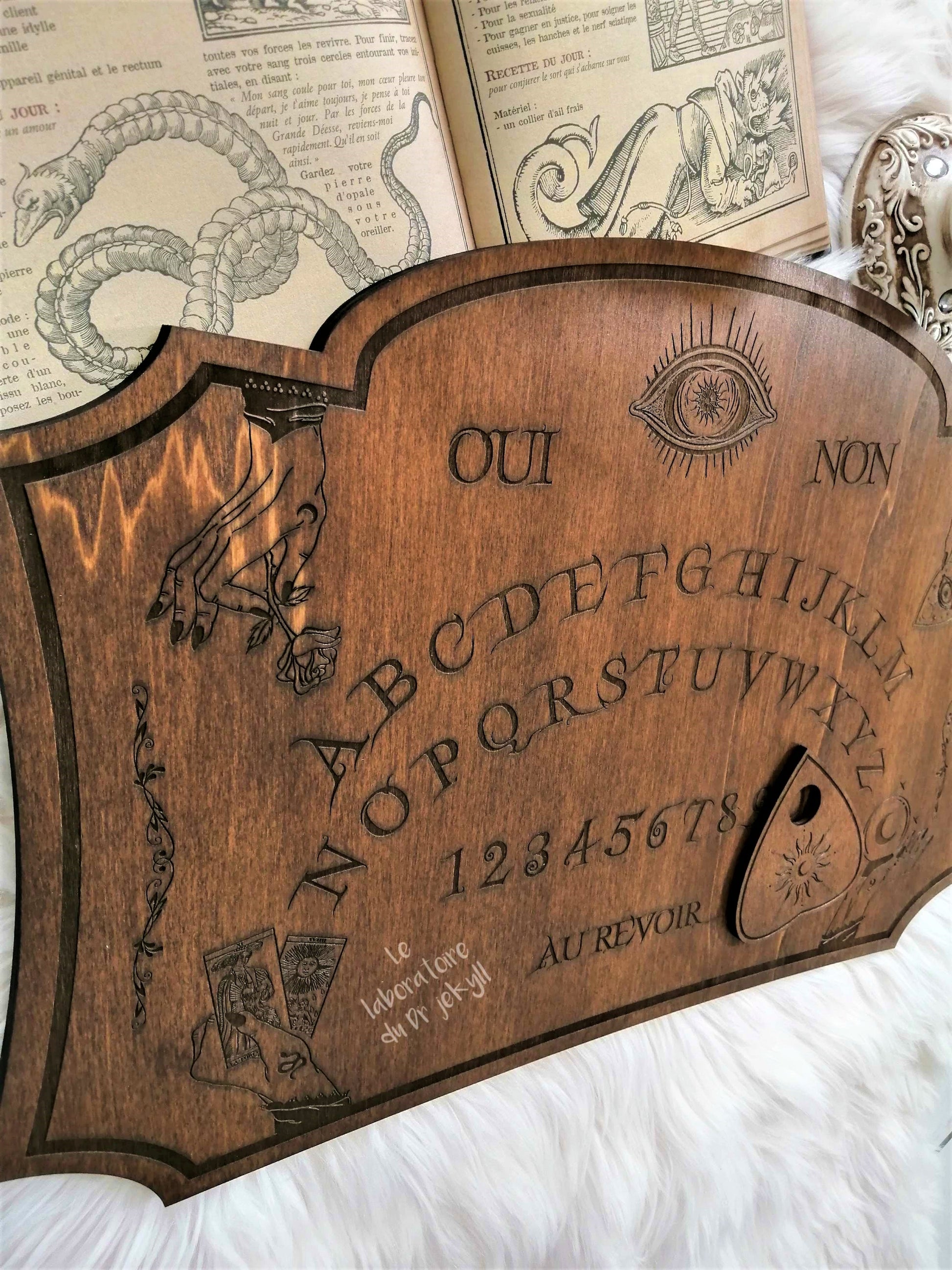Handmade ouija board mystical spirit board