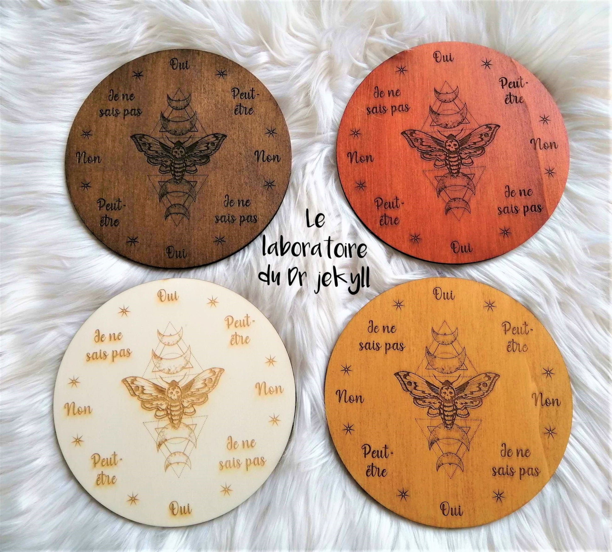 planche radiesthesie papillon lunaire bois gravé