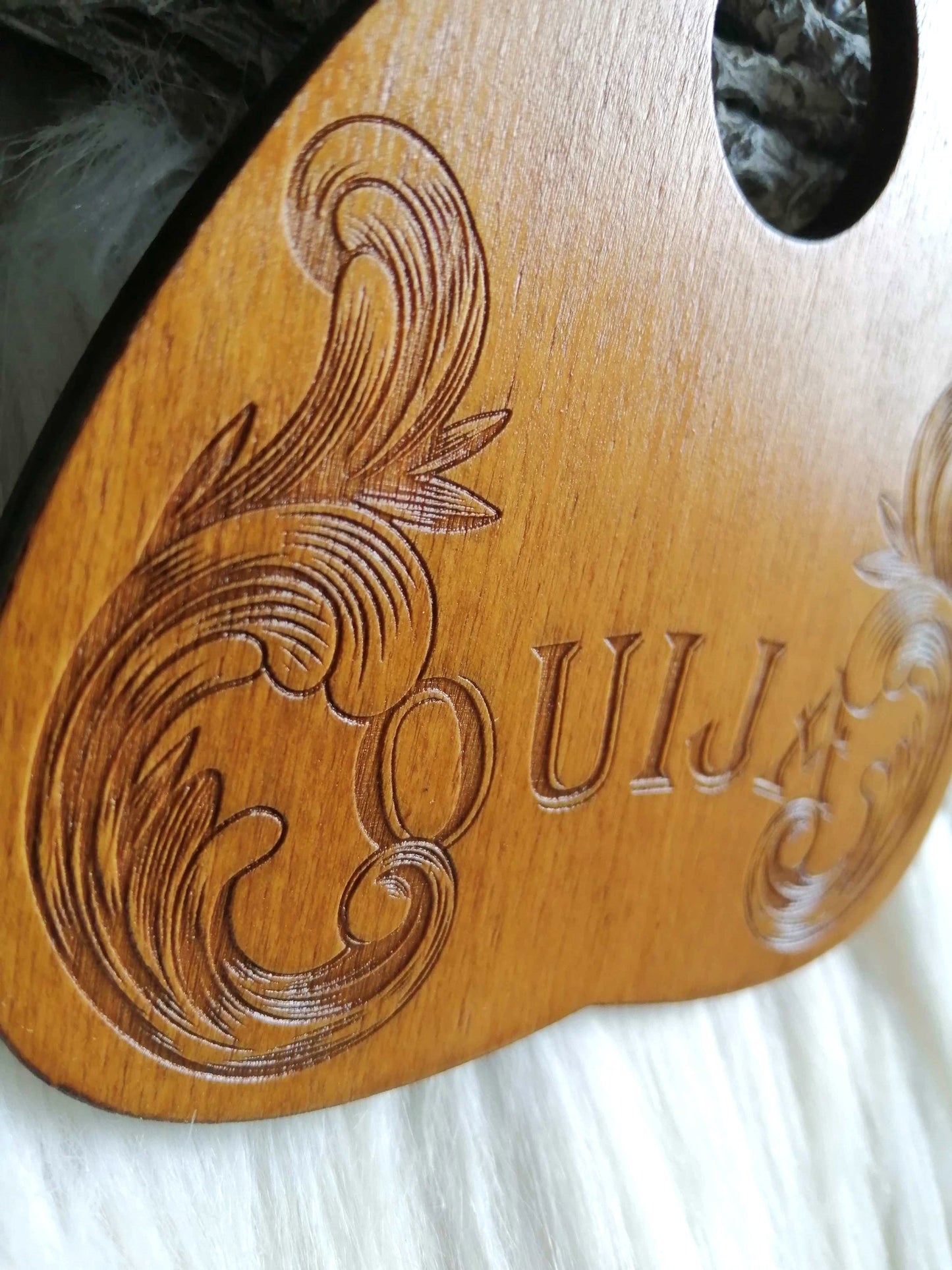 Ouija Board Artisanale en Bois – Planche Ouija Baroque Spirit Board de Divination