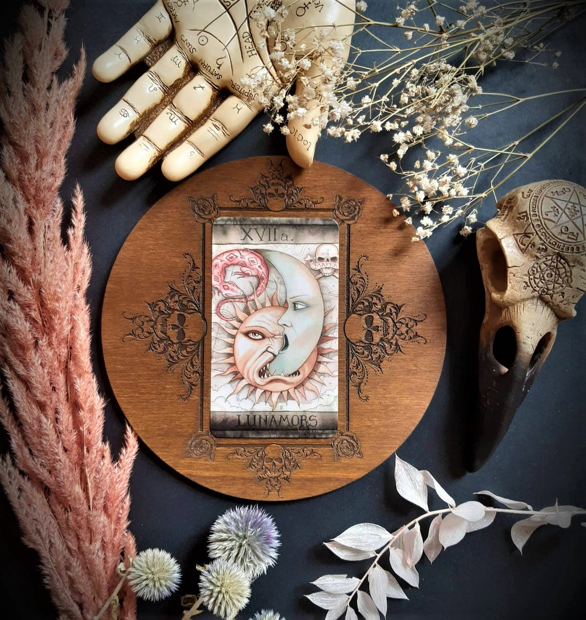 Support tarot gothique bois