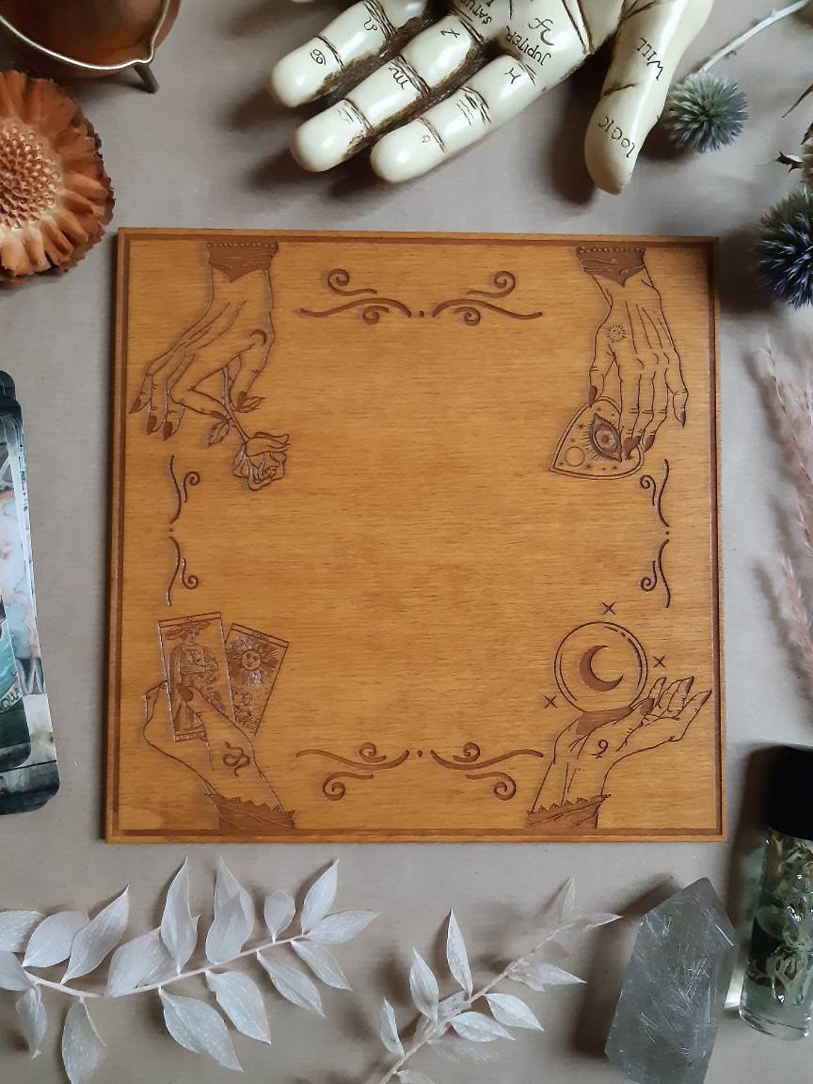 Tarot board witch wood handmade