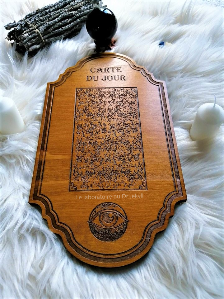 Tarot board wood engraved handmade