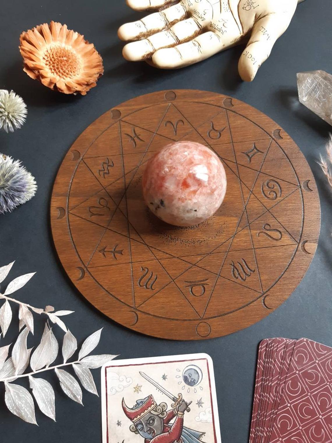 Tarot board astral wood handmade