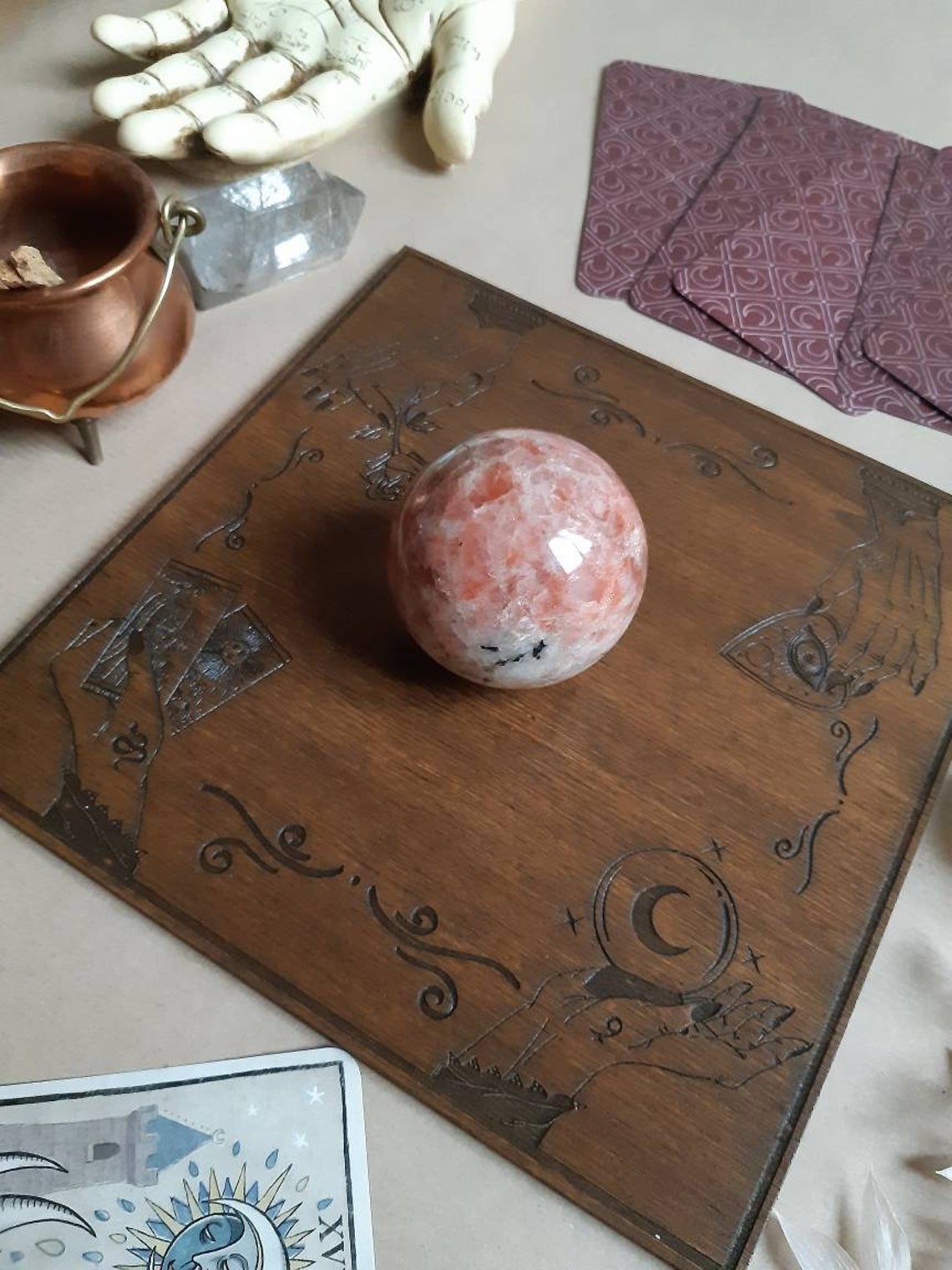 Planche tarot sorcellerie bois